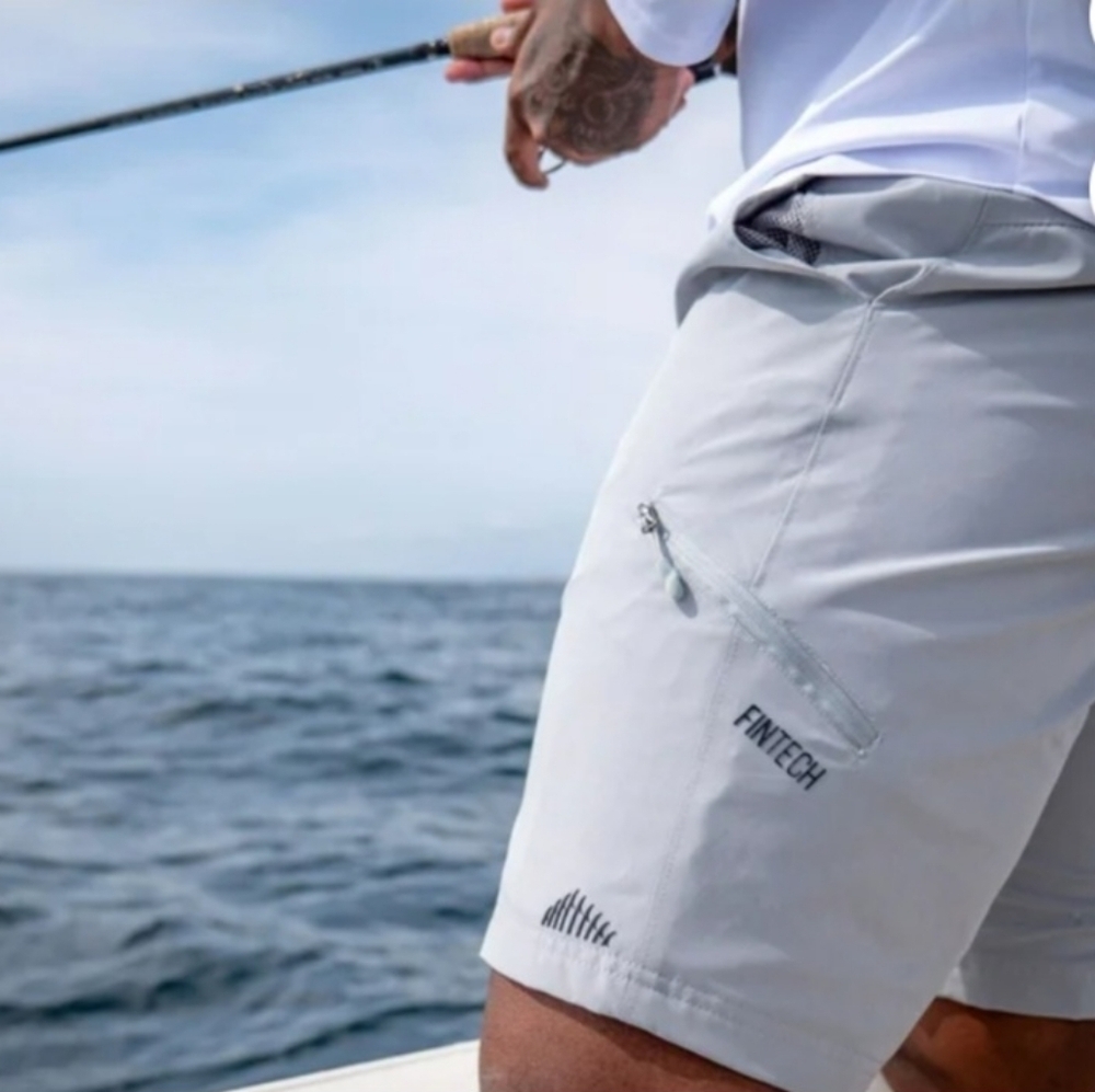 FINTECH Hybrid Fishing Outdoor Short Lined Grey Sz. XXL - Picture 2 of 8